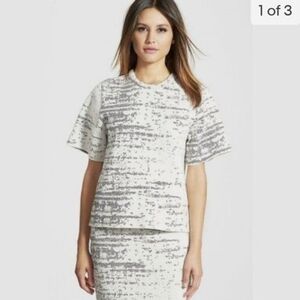 Pink tartan pixelated jacquard skirt set small